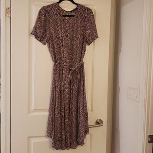 Reitmans Short Sleeve Printed Midi Dress with Sash